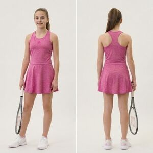 BNWT Adidas Youth Teen Dress XL 16 Pink Heathered Active Tennis Sporty Racerback